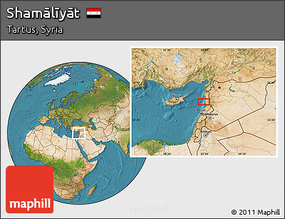 Satellite Location Map of Shamālīyāt
