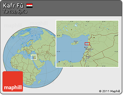 Savanna Style Location Map of Kafr Fū