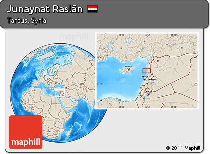Shaded Relief Location Map of Junaynat Raslān