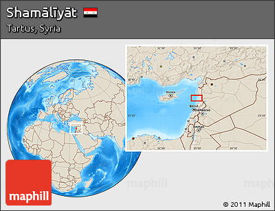 Shaded Relief Location Map of Shamālīyāt