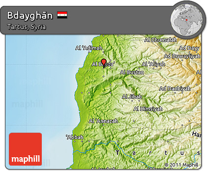 Physical Map of Bdayghān