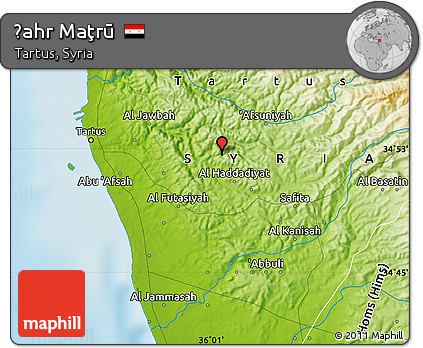 Physical Map of Ḑahr Maţrū