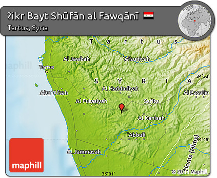 Physical Map of Ḩikr Bayt Shūfān Al Fawqānī