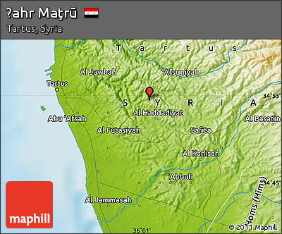 Physical Map of Ḑahr Maţrū