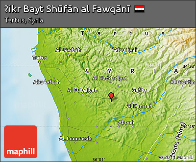 Physical Map of Ḩikr Bayt Shūfān Al Fawqānī