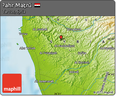 Physical Map of Ḑahr Maţrū