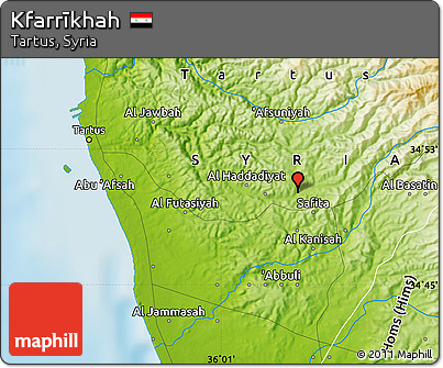 Physical Map of Kfarrīkhah