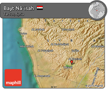 Satellite Map of Bayt Nā`isah