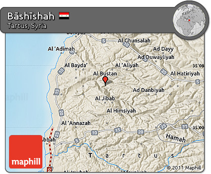 Shaded Relief Map of Bāshīshah