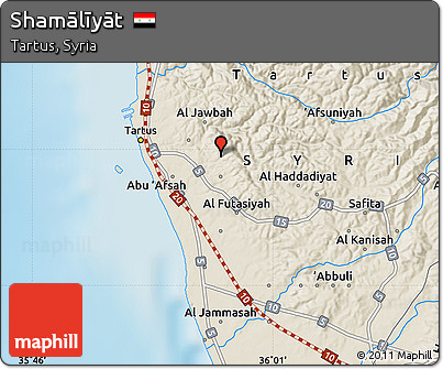 Shaded Relief Map of Shamālīyāt