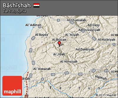 Shaded Relief Map of Bāshīshah
