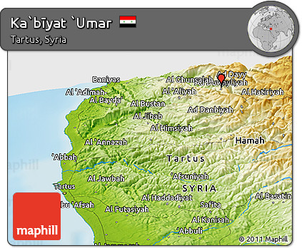 Physical Panoramic Map of Ka`bīyat `Umar