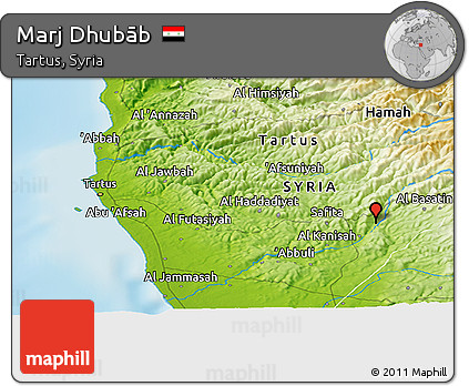 Physical Panoramic Map of Marj Dhubāb