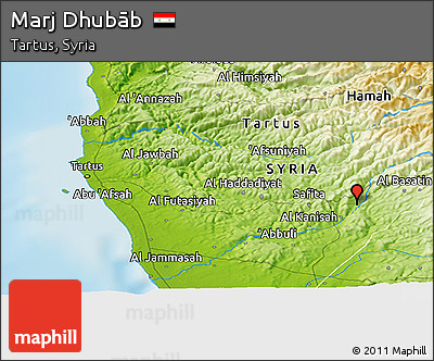 Physical Panoramic Map of Marj Dhubāb