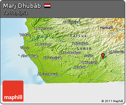 Physical Panoramic Map of Marj Dhubāb