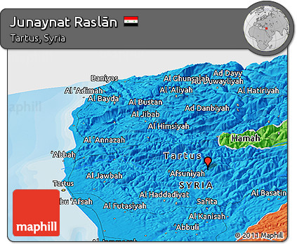 Political Panoramic Map of Junaynat Raslān