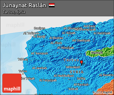 Political Panoramic Map of Junaynat Raslān