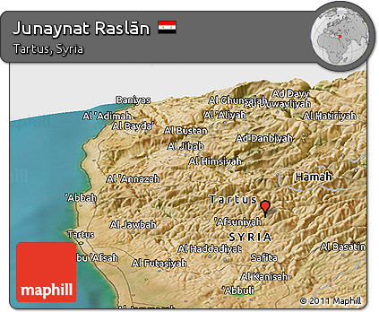 Satellite Panoramic Map of Junaynat Raslān