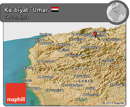 Satellite Panoramic Map of Ka`bīyat `Umar