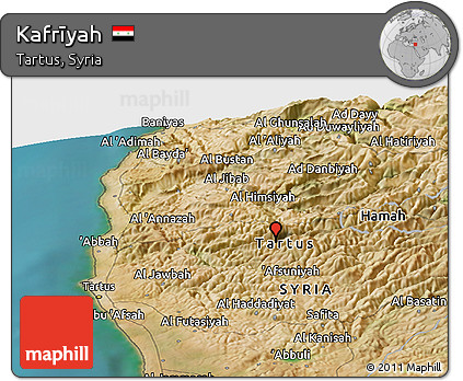 Satellite Panoramic Map of Kafrīyah