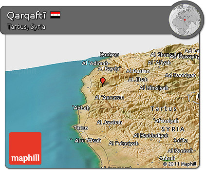 Satellite Panoramic Map of Qarqaftī