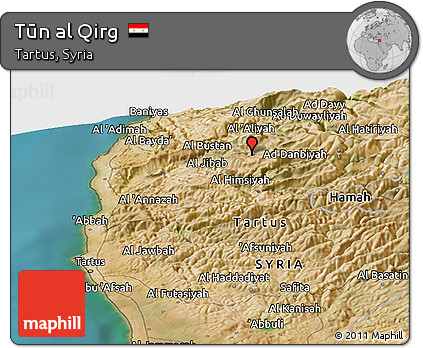 Satellite Panoramic Map of Tūn Al Qirg