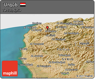 Satellite Panoramic Map of `Urqūb