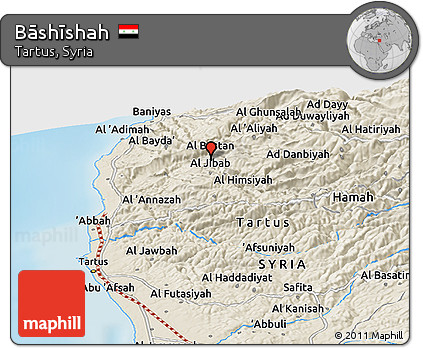 Shaded Relief Panoramic Map of Bāshīshah