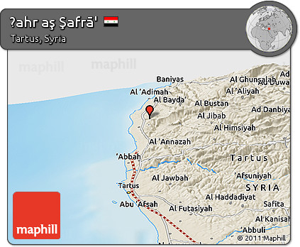 Shaded Relief Panoramic Map of Ḑahr Aş Şafrā'