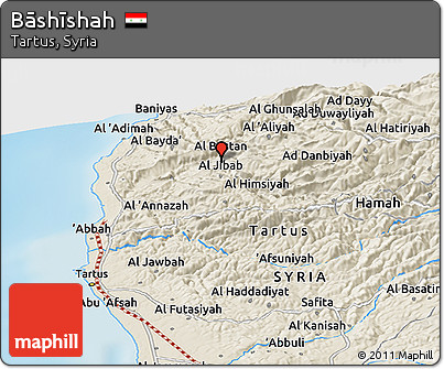 Shaded Relief Panoramic Map of Bāshīshah