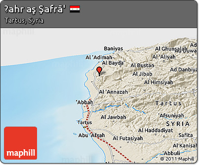 Shaded Relief Panoramic Map of Ḑahr Aş Şafrā'
