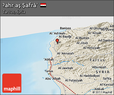 Shaded Relief Panoramic Map of Ḑahr Aş Şafrā'