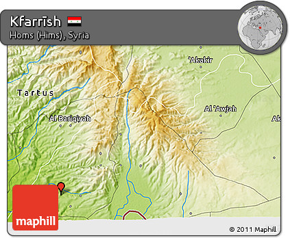 Physical 3D Map of Kfarrīsh