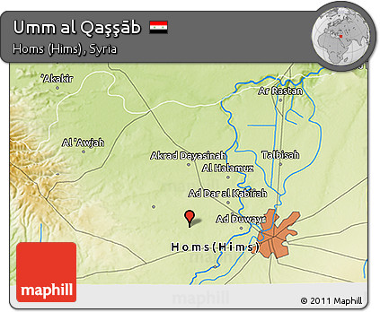 Physical 3D Map of Umm Al Qaşşāb