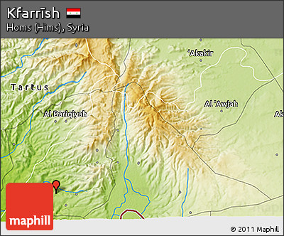 Physical 3D Map of Kfarrīsh