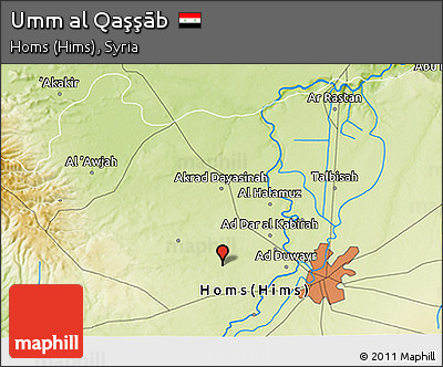 Physical 3D Map of Umm Al Qaşşāb