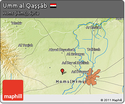 Physical 3D Map of Umm Al Qaşşāb