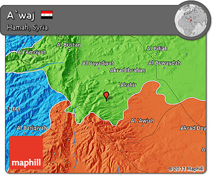 Political 3D Map of A`waj