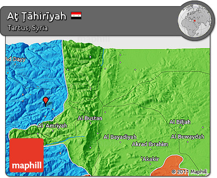 Political 3D Map of Aţ Ţāhirīyah