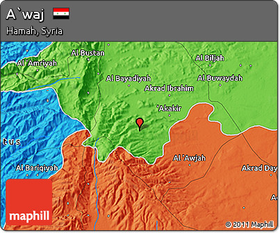 Political 3D Map of A`waj