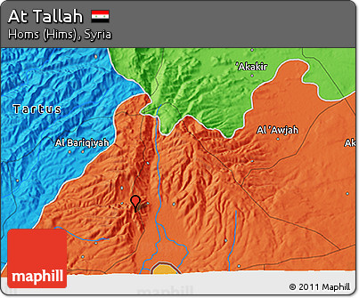 Political 3D Map of At Tallah