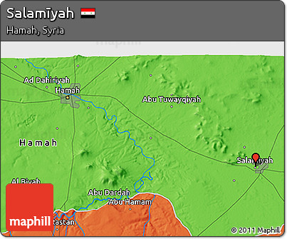 Political 3D Map of Salamīyah