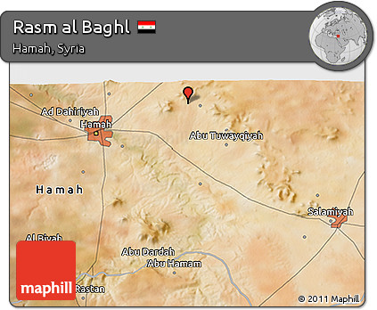 Satellite 3D Map of Rasm Al Baghl