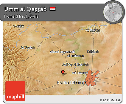 Satellite 3D Map of Umm Al Qaşşāb