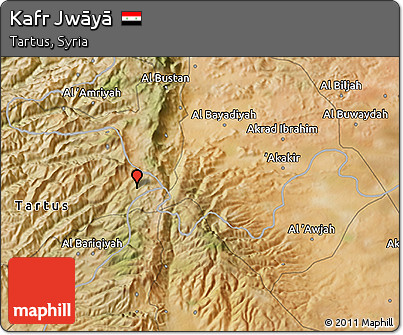 Satellite 3D Map of Kafr Jwāyā
