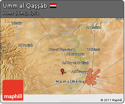 Satellite 3D Map of Umm Al Qaşşāb