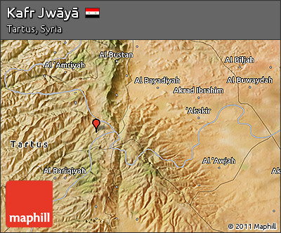 Satellite 3D Map of Kafr Jwāyā