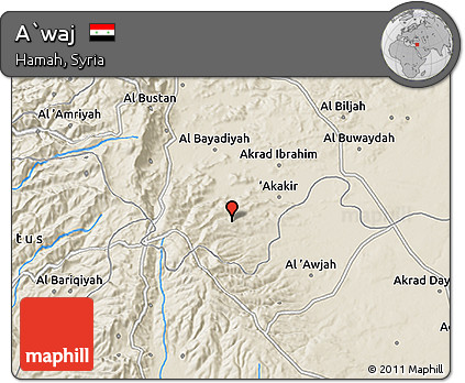 Shaded Relief 3D Map of A`waj