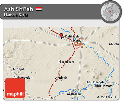 Shaded Relief 3D Map of Ash Shīḩah