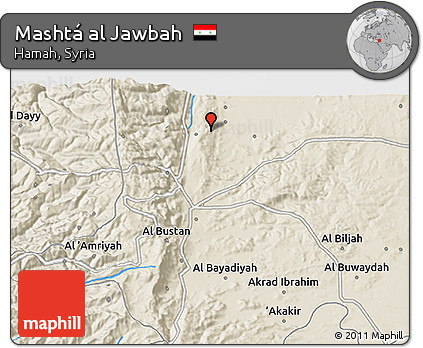 Shaded Relief 3D Map of Mashtá Al Jawbah